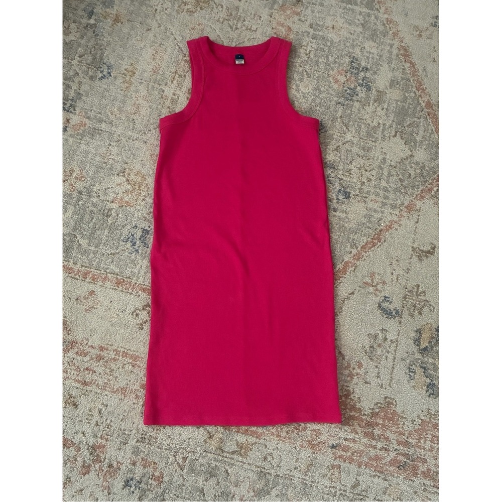 Old Navy Pink Rib-Knit High Neck Racerback Midi - Size Large